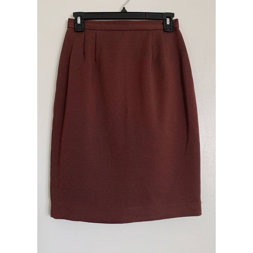 Red Vintage Polyester Pencil Skirt 6P